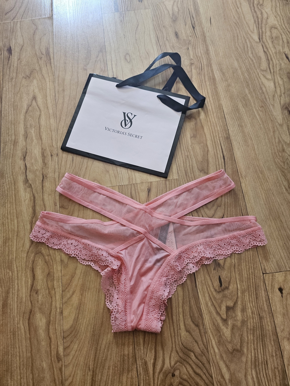 VS Pink Lace Strappy Bikini Panty
